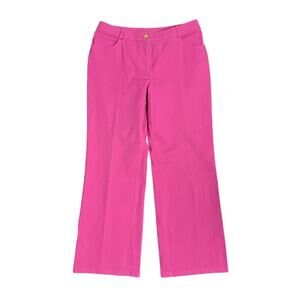 ST. JOHN Pants Women's Pink High Rise Straight Leg Stretch Size 10 Cropped